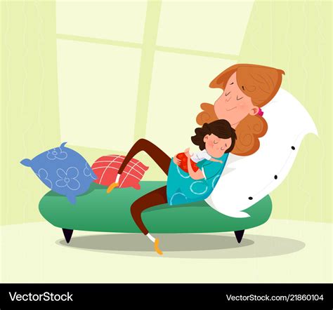 Mother huging her sad child cartoon Royalty Free Vector