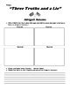 Abigail Adams Three Truths And A Lie Udl Worksheet By Northeast Education