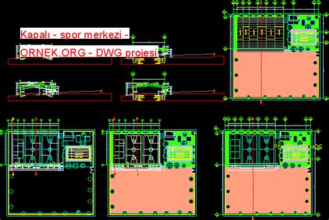 Kapalı Spor Merkezi Dwg Projesi Autocad Projeler