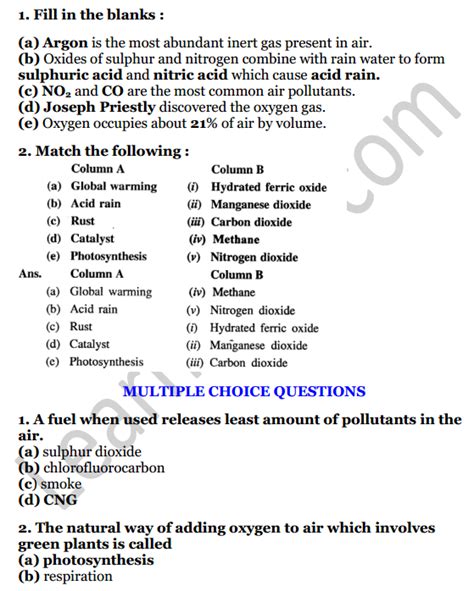 Selina Concise Chemistry Class 7 Icse Solutions Chapter 7 Air And