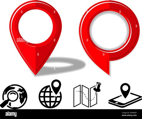 Conjunto De Iconos De Puntos De Mapa De Geolocalización 3d Iconos