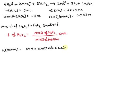 Solved Hydrogen Peroxide H O Reacts With Potassium Permanganate