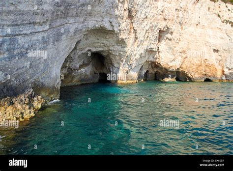 Blue Caves At Bright Sunny Day Zakinthos Greece Stock Photo Alamy