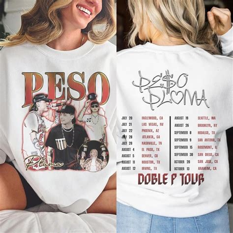 Peso Pluma Music Shirt Doubled Sides Doble P Tour 2023