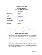 Psyc Syllabus Fall Pdf American University Of Beirut