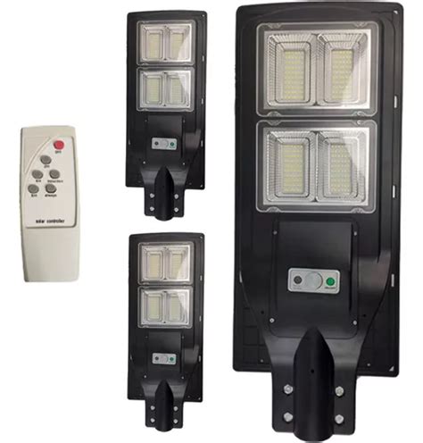 Luminaria Solar Led 240w Poste Kit 3und Controle E Sensor