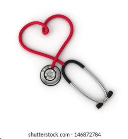 Stethoscope Shape Heart Isolated On White Stock Illustration