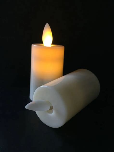 Set Of Rechargeable Swinging Moving Wick Tea Light Dancing Ivory