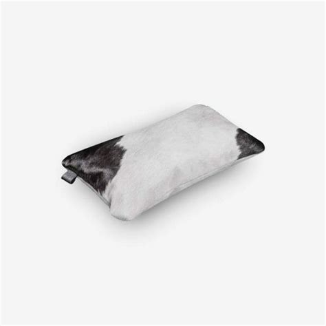 Cowhide Lumbar Cushion Black White Both Sides X Cm Bag Home