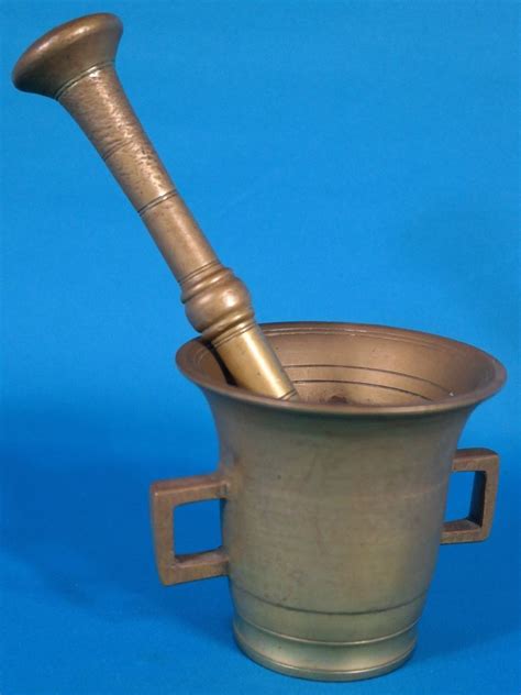 Vintage Heavy Solid Brass Apothecary Mortar And Pestle Mortar And Pestle Mortar Solid Brass