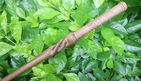 Carved Wooden Wandshand Crafted Wand Custom Magic Wand Altar Wand