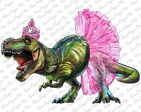 Balerina T Rex Dinosaur With Tutu Sublimation Design T Rex Etsy