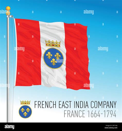 French East India Company historical waving flag, France, 1664-1794 ...