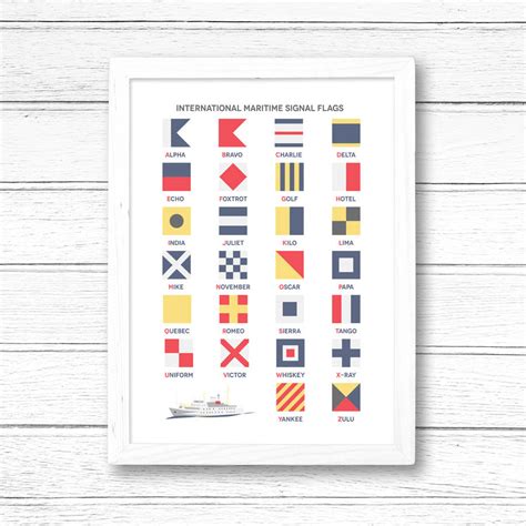 maritime signal flags alphabet print by tabitha mary ...