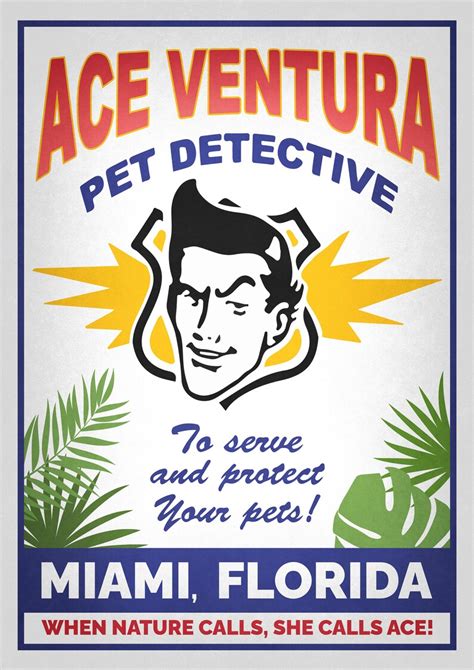 Ace Ventura Movie Poster Pet Detective Print Home Decor Wall - Etsy