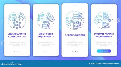 User Centered Design Onboarding Mobile App Page Screen Stock Vector