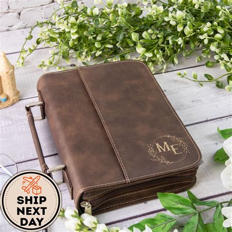 Personalized Engraved Leather Bible Cover With Zipper Custom Etsy