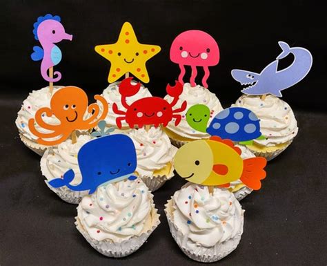 Under The Sea Cupcake Topper Oneder The Sea Birthday Party Picks 9 Sea