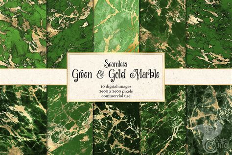 Green And Gold Marble Digital Paper Graphic By Digital Curio Creative