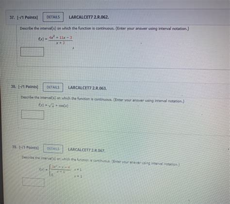 Solved 37 1 Points DETAILS LARCALCET7 2 R 062 Describe Chegg