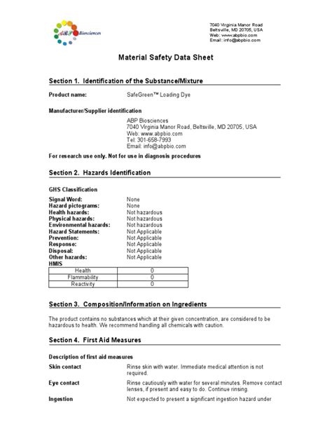 Msds D012 Pdf Personal Protective Equipment Toxicity