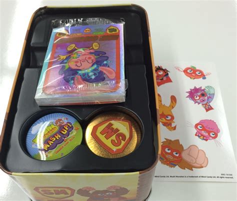 Topps Moshi Monsters Trading Card Game Tin Inc Mesh Up Cards X