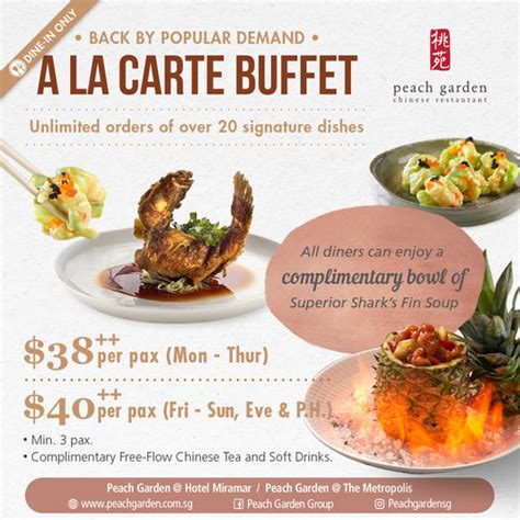 Mar Onward Peach Garden Group A La Carte Buffet Promotion Sg