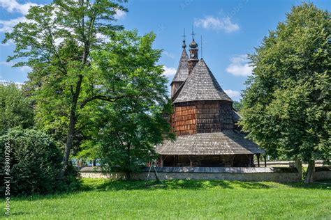 Sanok Poland August Wooden Houses Of Rural Architecture