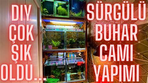 AKVARYUM SÜRGÜLÜ BUHAR CAMI YAPIMI DIY YAVRU TANKLARI ÇOK ŞIK VE