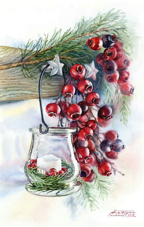 Pin By Sun V Vh On Pr F Rences Watercolor Christmas Cards Christmas