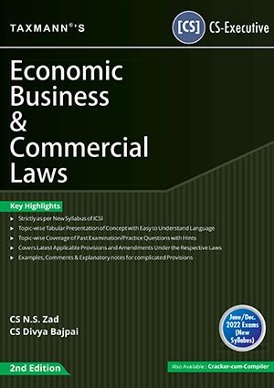 Taxmann Economic Business Commercial Laws Cs Executive New