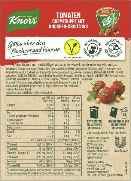 Knorr Cup A Soup Tomatencreme Suppe Mit Knusper Croutons Online Kaufen