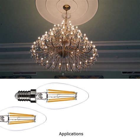 Dimmable filament led candle 4w b10, E14 Filament dimmable candelabra ...