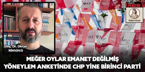 Yöneylem Koordinatörü Kömürcü değerlendirdi Son yapılan ankette CHP ve