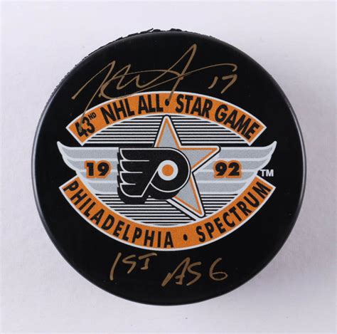 Rod Brind Amour Signed Flyers Nhl All Star Game Logo Hockey Puck