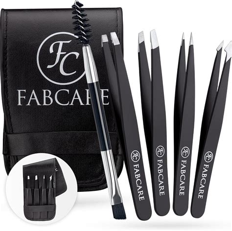 Fabcare Kit De Pinces Sourcils Avec Tui Pi Ces Pointe