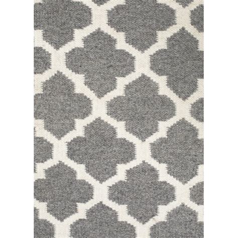 Network Bazaar Grey Trellis Wool Flat Weave Rug And Reviews Temple