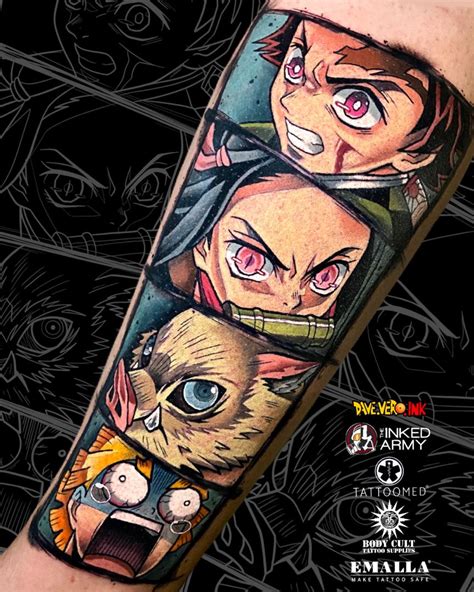 Demonslayer Tattoo By Dave Vero Ink Tatuagens De Anime Marvel