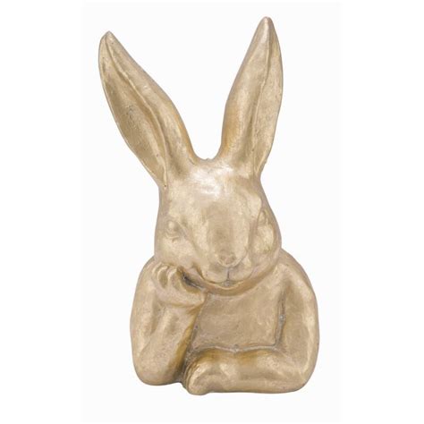 putziger origineller Osterhase als Büste gold antike shabby Optik D