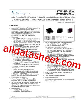 STM32F429BI Datasheet PDF STMicroelectronics