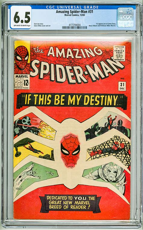 The Amazing Spider Man 31 1965 CGC 6 5 Crack Bottom Right Of Slab