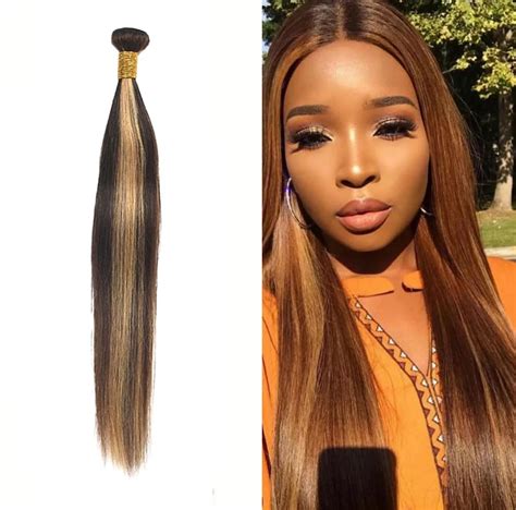 P427 Straight Highlight Bundle Human Hair 1 Bundles