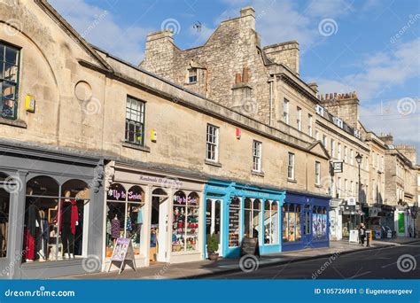 Pulteney Bridge Street View Of Bath Uk Editorial Photo Image Of