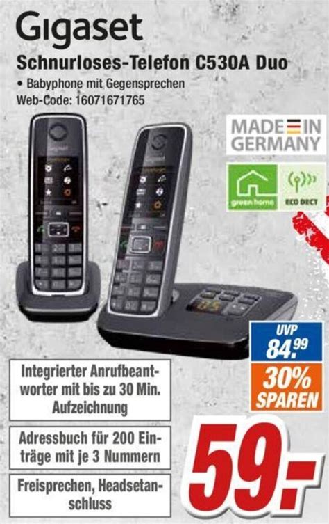 Gigaset Schnurloses Telefon C A Duo Angebot Bei Expert