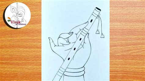 Krishna Hand With Flute Drawing Easy Drawing Krishna Pencil Sketch