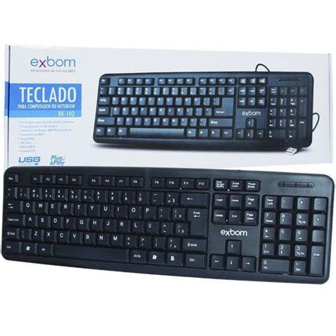 Teclado Usb Fio Padr O Abnt Computador Pc Notebook Escrit Rio