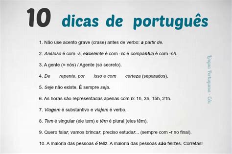 Dicas De Portugues Aprender Portugues Portugu S Gram Tica