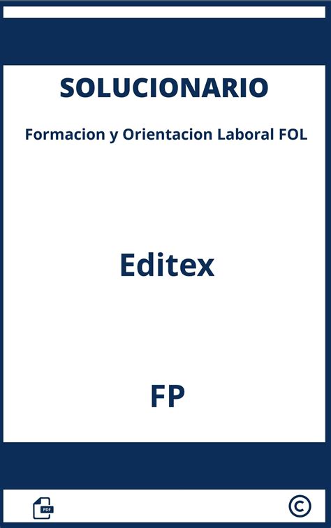 Formacion Y Orientacion Laboral Editex Solucionario