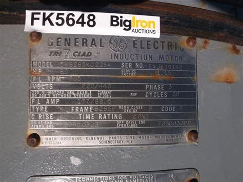 General Electric Tri Clad 55 3 Phase Electric Induction Motor BigIron