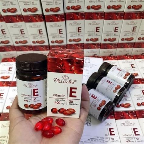 Vitamin E Đỏ Của Nga Mirrolla 400mg Hộp 30 Viên